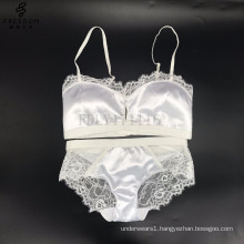 Bra Chain Crop Top Encaje Set Sexy Woman Caged Custom Lingerie Mesh Padded Plu Size Satin Wholesale Women Lace Bralette